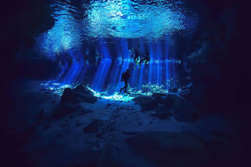 Cave diving, Yucatán Peninsula, Mexico