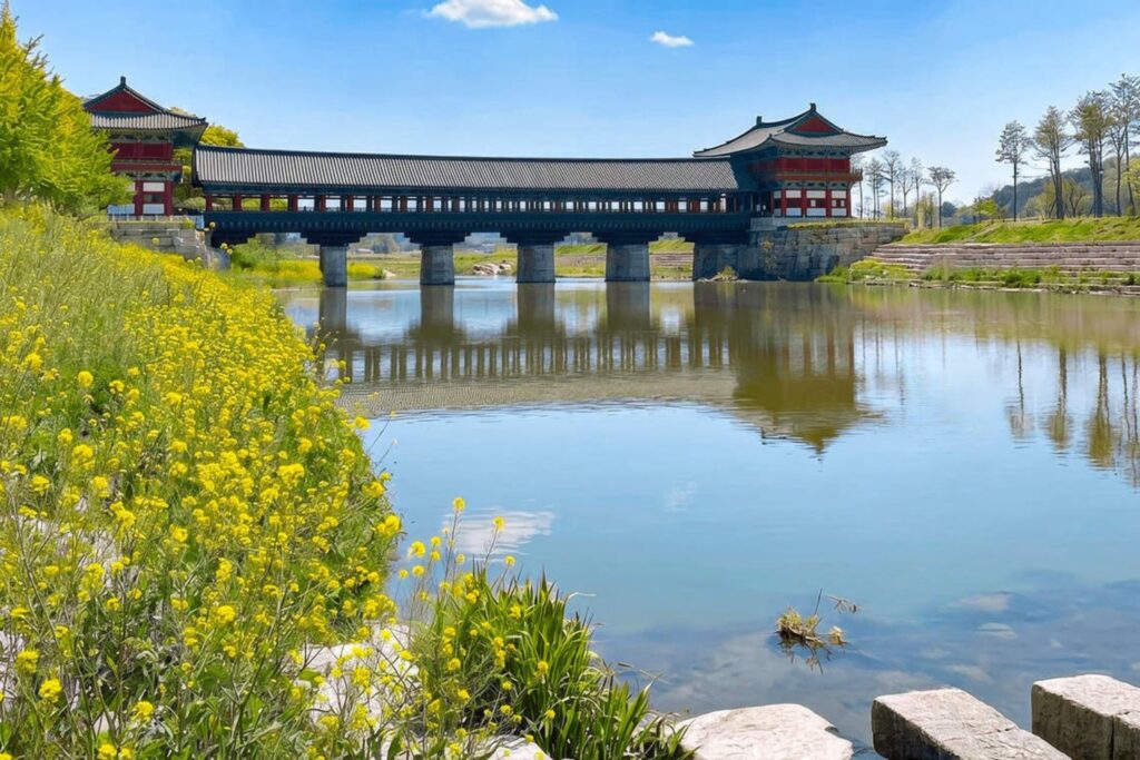 Gyochon Hanok Village and Woljeonggyo Bridge